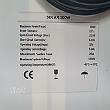 Портативна монокристалічна сонячна панель 100W, сонячна батарея з ламінованим склом HI-100W, фото 8