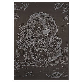 Гравюра А5 "Їжачок із квітами" Danko Toys ГрА5с-15 економ-варіант у пакеті 21 х 14,8 см, Toyman