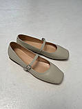 Балетки жіночі шкіряні молочні, фото 8
