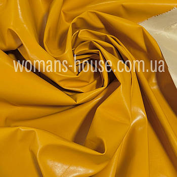 Шкірзам стрейч на трикотажній основі 150 см однотон Гірчиця