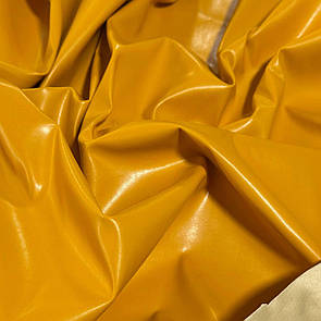 Тканина шкірозамінник на трикотажі стрейч однотонний Гірчичний