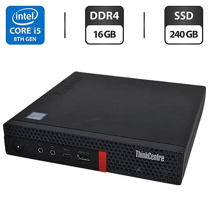 Неттоп Lenovo ThinkCentre M720q Tiny USFF/ Core i5-8400T/ 16 GB RAM/ 240 GB SSD/ UHD 630, фото 1