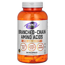 BCAA амінокислоти з розгалуженим ланцюгом, Amino Acids, Now Foods, Sports, 240 капсул