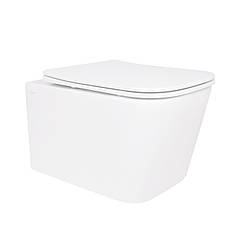 Унітаз підвісний Qtap Crow безобідковий з сідінням Soft-close QT05335171W