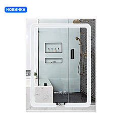 Дзеркало Qtap Mideya (DC-F937) 600х800 з LED-підсвічуванням Touch, з антизапотіванням, димером, рег.