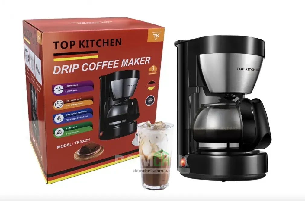 Кавоварка електрична крапельна з підігрівом Top Kitchen Tk00221