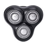 Електробритва 5 Вт 800 mAh бритва електрична бездротова з 3 голівками для гоління Чорна Sokany, фото 2