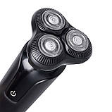 Електробритва 5 Вт 800 mAh бритва електрична бездротова з 3 голівками для гоління Чорна Sokany, фото 5