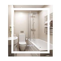Дзеркало Qtap Mideya 700х800 з LED-підсвічуванням Touch, з антизапотіванням, димером, рег. яскравості