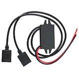 Перетворювач напруги 24/12В-5В 3А 2xUSB, прихована проводка авто, фото 5