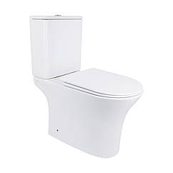 Унітаз-компакт Qtap Presto безобідковий з сідінням Soft-close QT24221217AW
