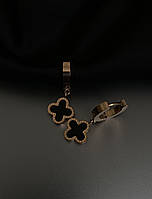 Сережки "Конюшина" застібка - кільце золотого кольору 31962 One Size