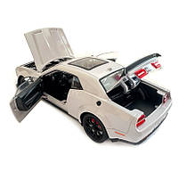 Машинка металева Dodge Challenger SRT Додж сіра 1:24 звук світло відкр двері баг капот 20*7*5,5см (GT-12099), фото 5