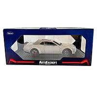 Машинка металева Dodge Challenger SRT Додж сіра 1:24 звук світло відкр двері баг капот 20*7*5,5см (GT-12099), фото 8