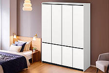 Шафа Мія 4Д+4Д 2100х1500х520мм німфея альба + бетон темний   Світ меблів, фото 3