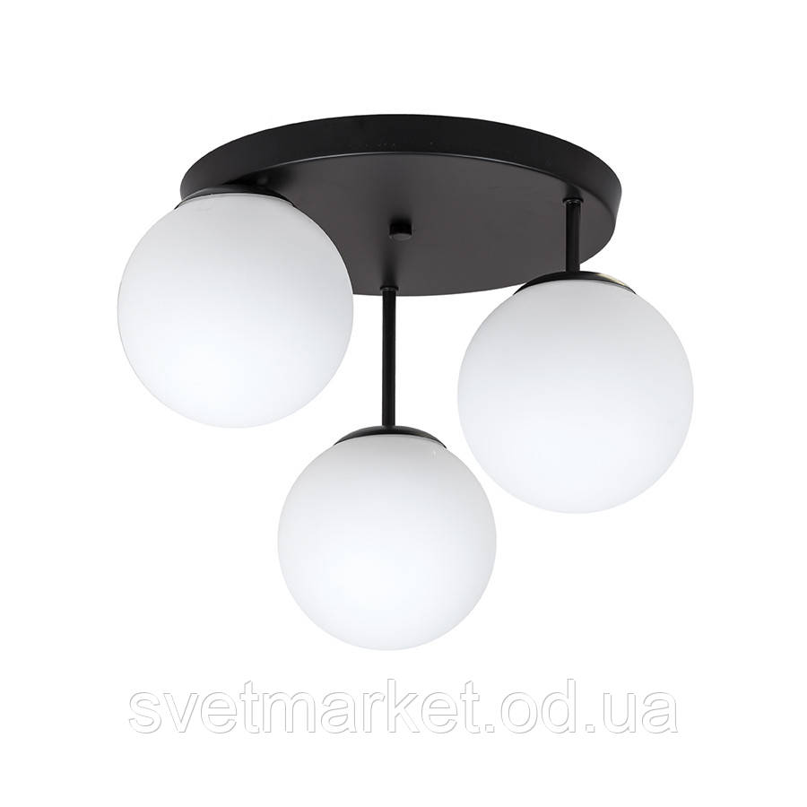 Стельова люстра на три плафони 756HPR150F-3 BK+WH (300), фото 1