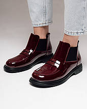 Черевики Melanda 129856 бордові шкіра лак, фото 2