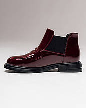 Черевики Melanda 129856 бордові шкіра лак, фото 4