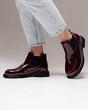 Черевики Melanda 129856 бордові шкіра лак, фото 5