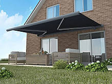 Автоматична маркіза з підсвіткою Deluху 450x300 см Gutroof регулювання нахилу сірий, фото 5