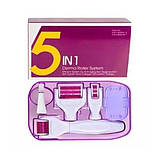 Набір мезоролерів із титановими мікроголками від розтяжок, акне та шрамів Derma Roller Set 5в1, фото 3