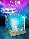 Нічник проєктор КУБ із проєкцією води настільна RGB лампа з ефектом водяної хвилі, фото 7