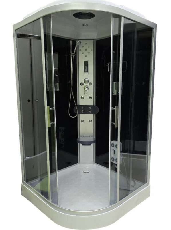 Душовий бокс ARTEX BLT-120-00 GR 120х120х220 см на низькому піддоні з гідромасажем тоноване скло