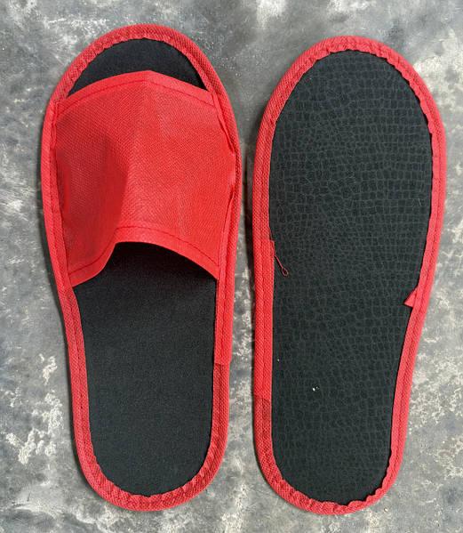 Одноразові капці для готелів, лазні і салонів краси.( жіночі. р.36 - 40) Червоні.Мінімальне замовлення 50 пар, фото 1