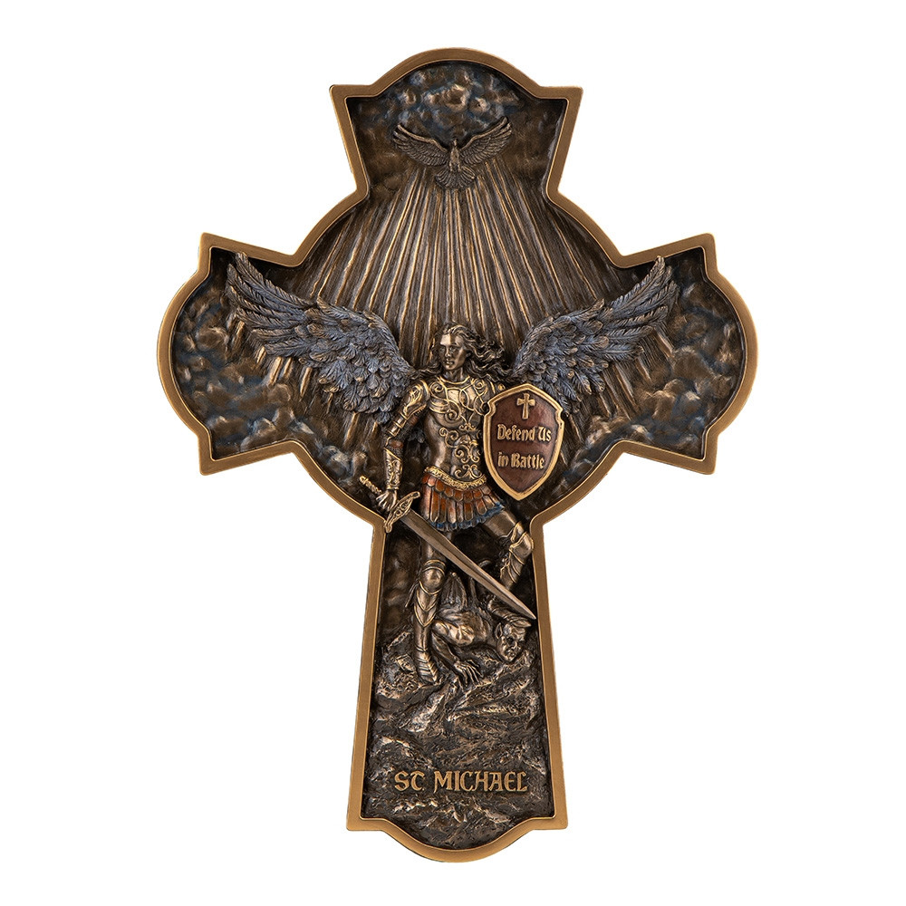 Декоративна настінна статуетка "Архангел Михаїл" з полістоуну від італійського бренду Veronese 40,5 см, фото 1