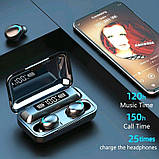 Бездротові сенсорні навушники TWS F9 V5.1 з цифровим зарядним PowerBank, фото 6