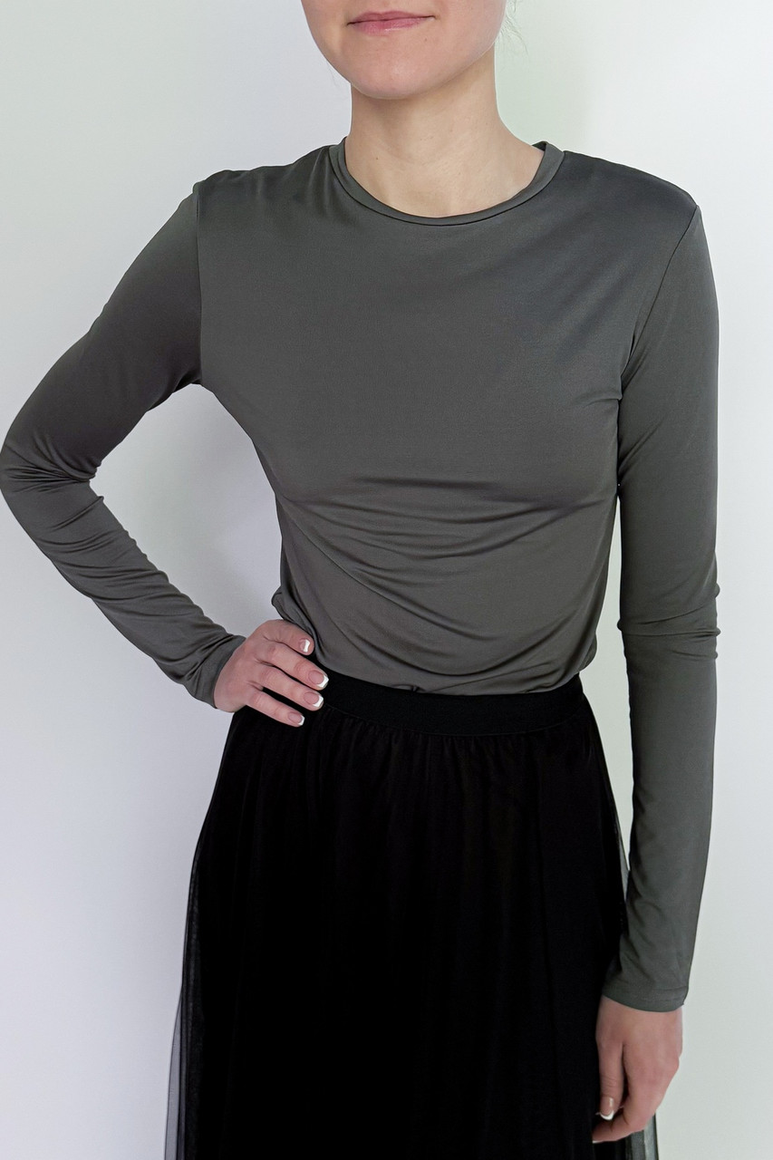 Лонгслів жіночий Топчик Apmi сірий, фото 1