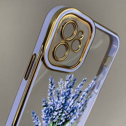 Чохол для Apple iPhone 11 з бузковою окантовкою з принтом лаванди на телефон айфон 11 q03j, фото 2