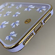 Чохол для Apple iPhone 11 з бузковою окантовкою з бантиками на телефон айфон 11 q03h, фото 3