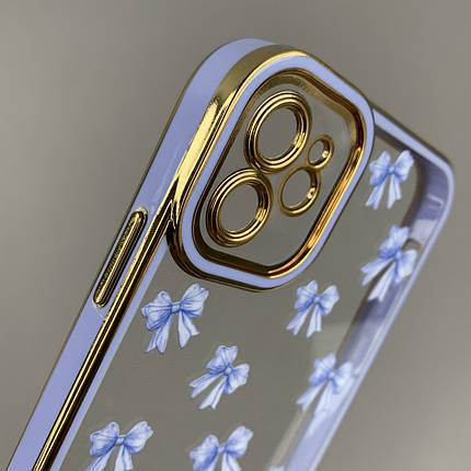 Чохол для Apple iPhone 11 з бузковою окантовкою з бантиками на телефон айфон 11 q03h, фото 2