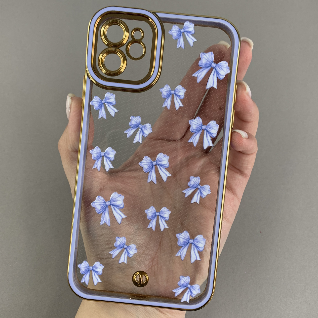 Чохол для Apple iPhone 11 з бузковою окантовкою з бантиками на телефон айфон 11 q03h