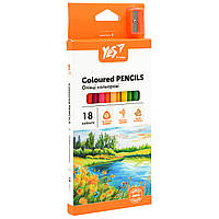 Олівці кольорові Yes O`range Line 18 кольорів з точилкою