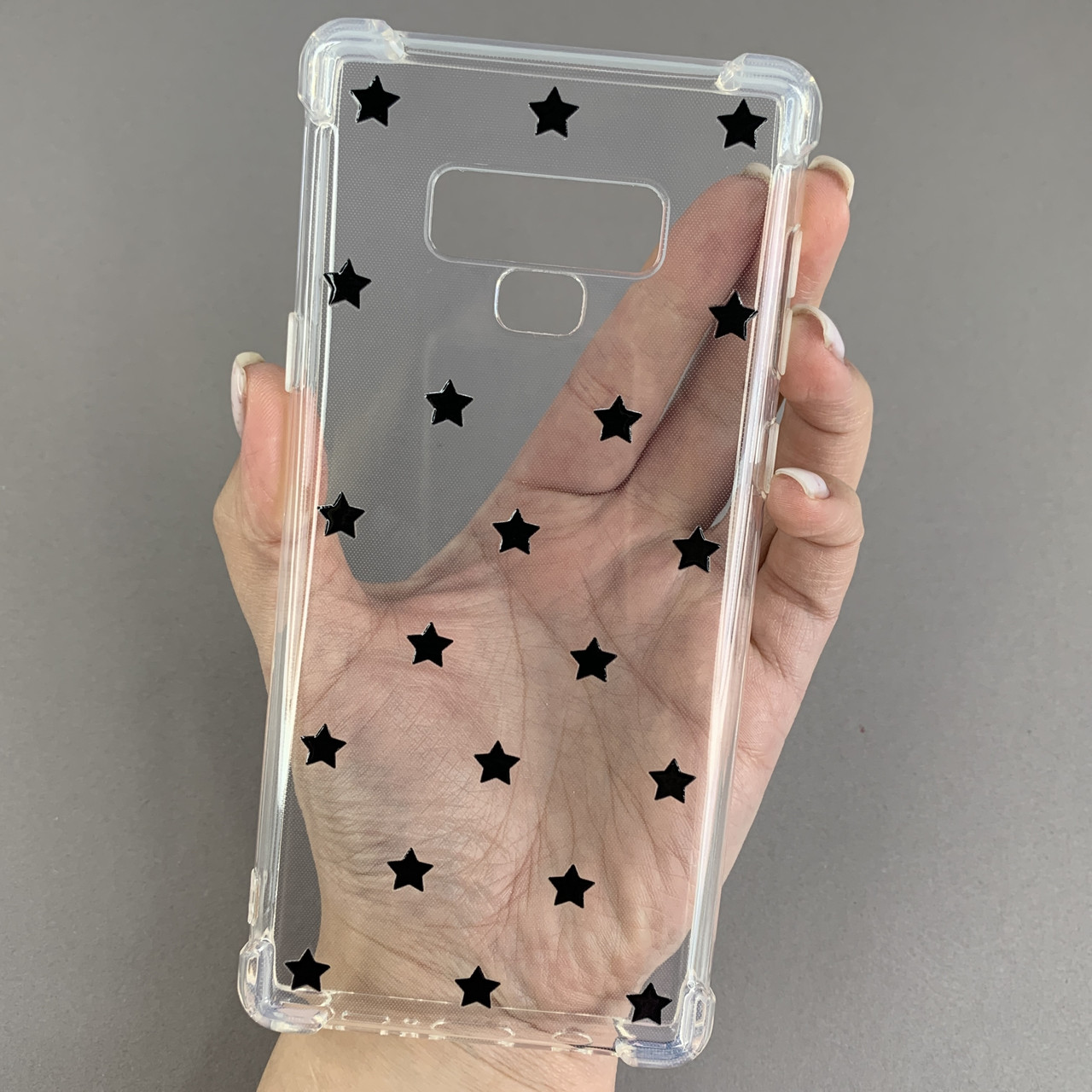 Чохол для Samsung Galaxy Note 9 чохол з бронь кутами з принтом чорних зірочок на самсунг нот 9 q03p
