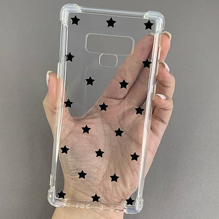 Чохол для Samsung Galaxy Note 9 чохол з бронь кутами з принтом чорних зірочок на самсунг нот 9 q03p, фото 1