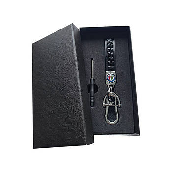 Брелок автомобільний шкіряний з карабіном AlfaRomeo (Альфа Ромео)