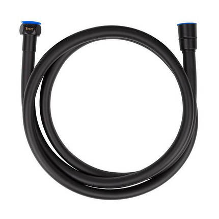 WKR-015-120-B шланг 120 см під ГІГІЄНІЧН. змішувач, ПВХ обплет. BLACK лат. гайка (блістер) WEZER, фото 1