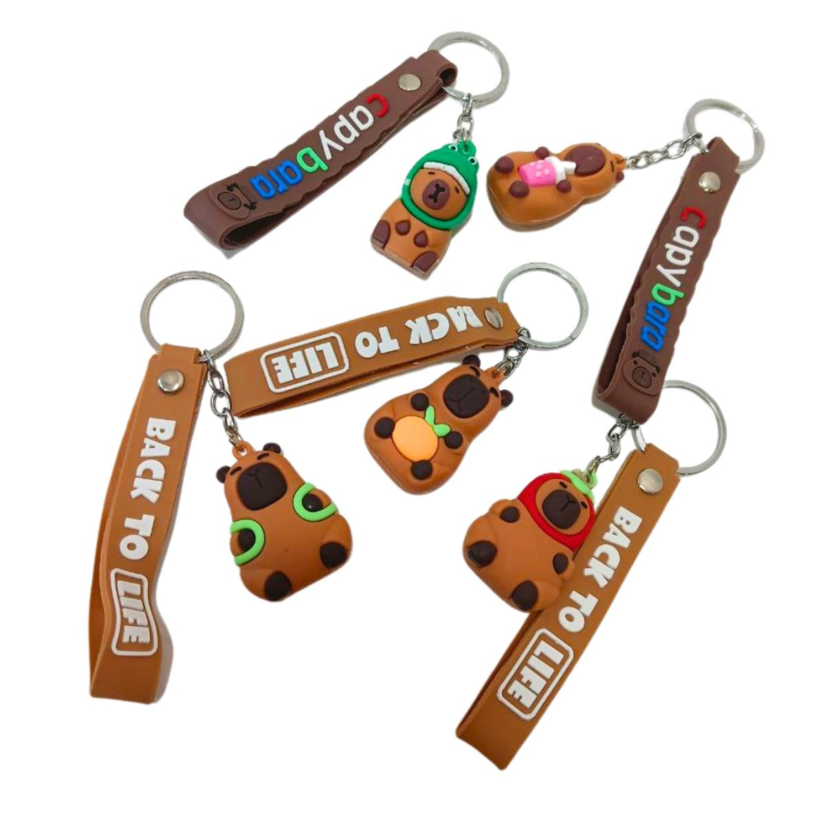 Брелок гумовий Капібара 4,5*5 см зі стрічкою, асорті NoВТ-3240/3304, фото 1