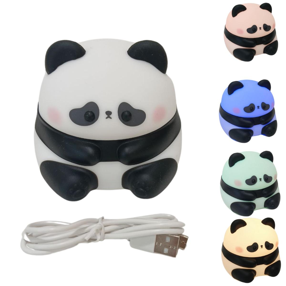 Нічник дитячий силіконовий Панда (заряджання від USB) змінює кольори No312, фото 1
