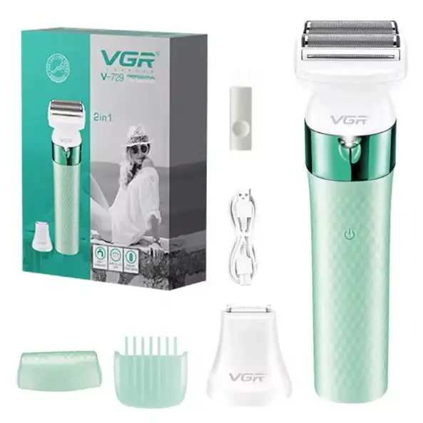 Багатофункціональна жіноча електрична бритва з підсвіткою VGR V-729 2в1 жіночий тример