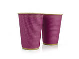 Стакан Крафт гофрований 340 мл (кольоровий) F-ХВИЛЯ d80, 25 шт/уп, 875 шт/ящ., фото 2