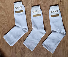 Білі високі рифлені шкарпетки "Клевер" з посиленою резинкою — універсальний комфорт (розмір 36–41)