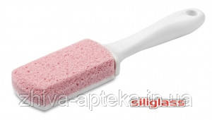 Пемза Siliglass Double Action Pink з ручкою (Іспанія)