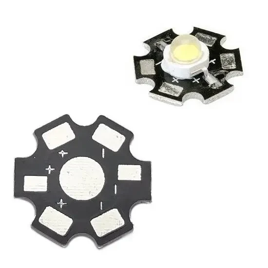 Радіатор освітлювального діода 1Вт білий алюм. (зірка) 20x1,4мм