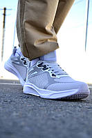 Легкие мужские кроссовки на весну лето Midnight Drive Light Gray, Спортивные серые кроссовки сетка