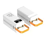 Power bank 100000 mAh зі швидкою зарядкою та вбудованими кабелями, білий, фото 2
