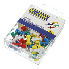 Кнопки-цвяшки BM.5150 50шт кольорові, пластикова коробка (циліндрична голівка) (10/360)